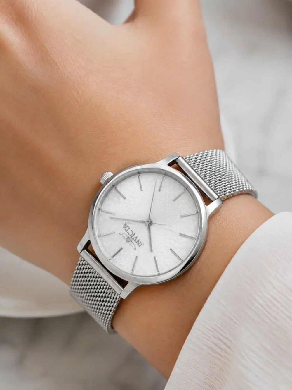 IInvicta Wildflower Maylen 48972 Silver Mesh Watch 38mm Unisex NIB